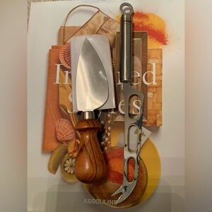 Stainless Steel Cheese Knife and Stainless Cheese Knife with Olive Wood Handle